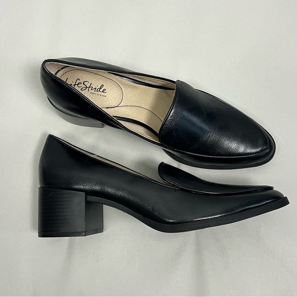 LifeStride Devyn Block Heel Loafer Pumps Size 11W